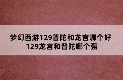 梦幻西游129普陀和龙宫哪个好 129龙宫和普陀哪个强